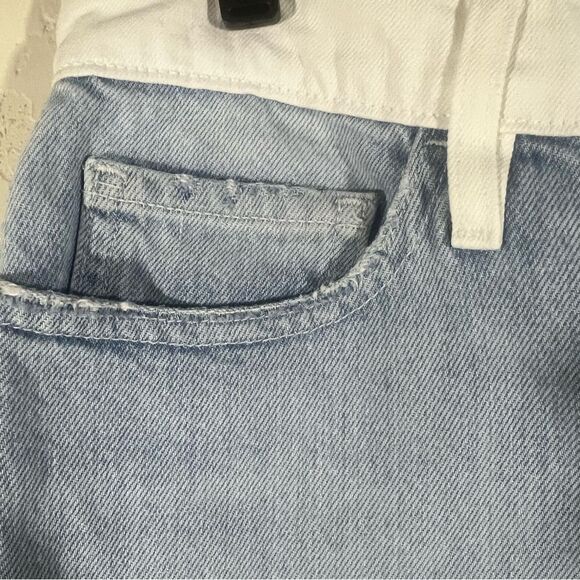 FRAME Le Mini Two-Tone Color Block Denim Skirt Women’s Size 27 - Picture 3 of 7